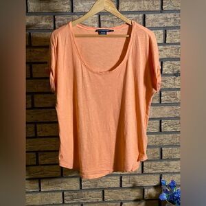 Orange swoop neck thin Ralph Lauren blouse